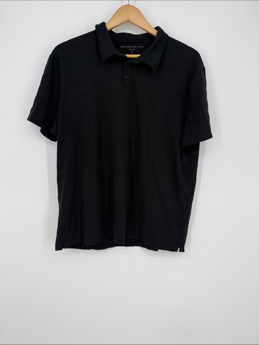 John Varvatos Black Short Sleeve Polo